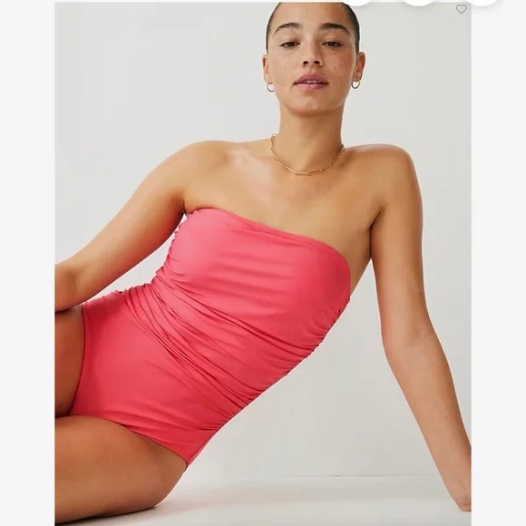 J Crew Orange ruched one piece swimsuit - Picture 10 of 11